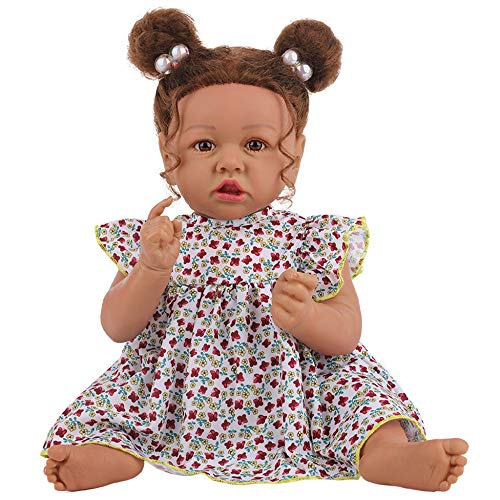 YIHANGG Afroamerikaner Puppe 58cm Reborn Babys Mädchen Lebensechte Babypuppen Kleinkindpuppe Für Kind Geburtstag Weihnachten Geschenk Spielen Haus Spielzeug von YIHANGG