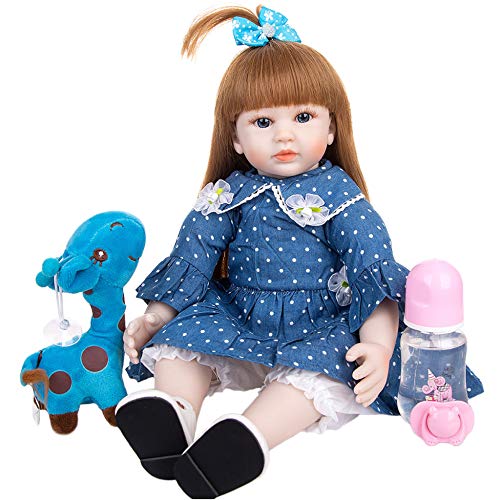 YIHANGG Lebensechte Babypuppen 19 Zoll 48 cm DIY Lange Haare Mode Reborn Babys Mädchen Wiedergeboren Babypuppen Silikon Neugeborenen Puppe Geschenke Für Kinder Geburtstag von YIHANGG