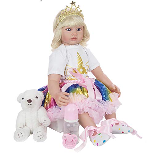 YIHANGG Lebensechte Babypuppen Princess 24 Zoll 60 cm Silikon Vinyl Realistische Reborn Babys Mädchen Reborn Bebe Für Kindergeburtstag Spielgeschenke von YIHANGG