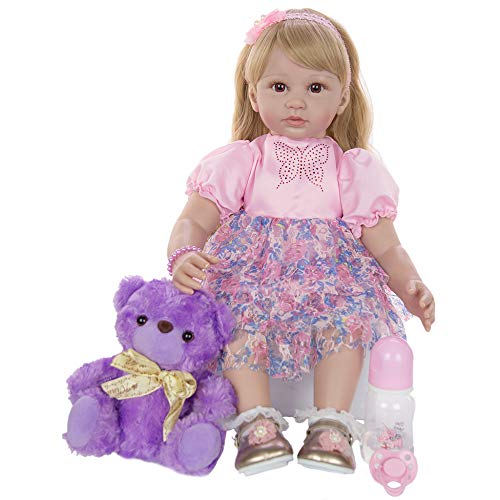 YIHANGG Prinzessin Puppe 100% Handgemachte Mädchen Wiedergeborene Babypuppe 60cm Stoff Körper Kleinkind Puppen 24 Zoll Für Mädchen Geburtstagsgeschenk von YIHANGG