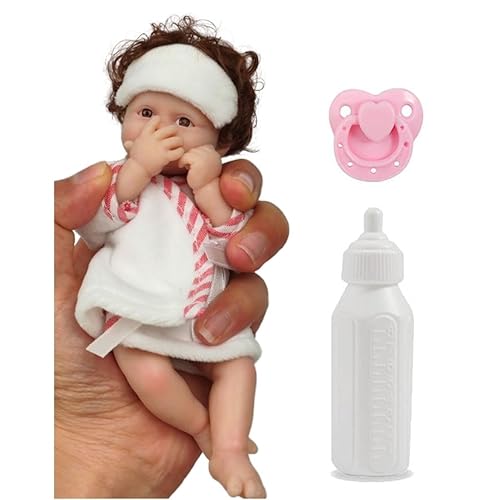 YIHANGG Realistisch Mini Reborn Baby Puppe Weich Ganzkörper Silikon Neugeborene Puppe Handflächengröße Kind Geburtstag Weihnachten Geschenke Sammlungen(6 inch/15 cm,J) von YIHANGG