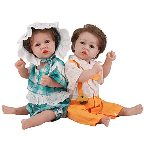 YIHANGG Wiedergeborene Puppen Für Kleinkinder 58cm Lebensechte Babypuppen 23 Zoll Realistische Vinylpuppe Prinzessinnen Kinderspielzeug Für Geburtstags, Twin von YIHANGG