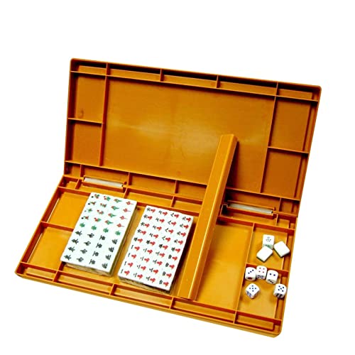 Chinesisches Mahjong Chinesisches Mahjong-Set, klassische Fliesenspiele, Reise-Mini-Mahjong-Set mit klappbarem Mahjong-Tisch für Reisen, Familie, Freizeit, Unterhaltung Tisch-Mahjong-Fliesen von YIHAOBAIHUO