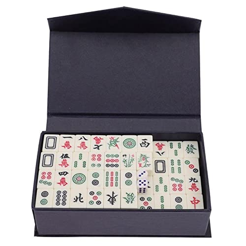 YIHAOBAIHUO Chinesisches Mahjong Chinesisches Mahjong-Set, tragbares Mini-Mahjong-Set, Reise-Mahjong-Spielset, Indoor-Unterhaltungszubehör, Mahjong-Karten für Zuhause Tisch-Mahjong-Fliesen von YIHAOBAIHUO