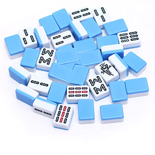 YIHAOBAIHUO Chinesisches Mahjong Chinesisches Mini-Mahjong, tragbares Mini-Mahjong-Set, Reise-Mahjong-Set, 146 Melamin-Mahjong-Karten, Freunde, Familie, Party, Spielzubehör Tisch-Mahjong-Fliesen von YIHAOBAIHUO