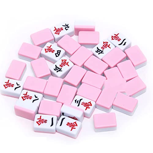 YIHAOBAIHUO Chinesisches Mahjong Chinesisches Mini-Mahjong, tragbares Mini-Mahjong-Set, Reise-Mahjong-Set, 146 Melamin-Mahjong-Karten, Freunde, Familie, Party, Spielzubehör Tisch-Mahjong-Fliesen von YIHAOBAIHUO