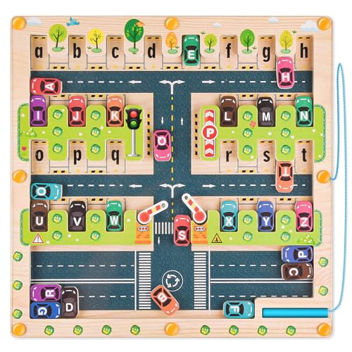YIKANWEN Magnetisches Alphabet Puzzle, Magnetspiel Labyrinth ab 3 4 5 6 Jahre, Lernspiele zum Buchstaben Lernen, Montessori Holzspielzeug für Feinmotorik, Vorschulkinder Mädchen Jungen Geschenk YIKANWEN Magnetisches Alphabet Puzzle, Magnetspiel Labyrinth ab 3 4 5 6 Jahre, Lernspiele zum Buchstaben Lernen, Montessori Holzspielzeug für Feinmotorik, Vorschulkinder Mädchen Jungen Geschenk von YIKANWEN