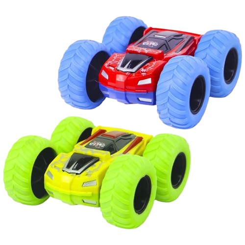 YILANJIN 2 Stück Kinder Monster Truck Spielzeugautos, Spielzeugauto Zurückziehen, Reibungsbetrieben Zurückziehen Auto, Trägheitsbetriebene Fahrzeuge, Baby Auto Spielzeug ab 3+ Jahr Jungen von YILANJIN