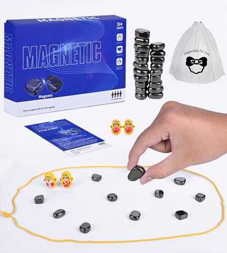 Tischplatte Magnet Spiel Spielzeug Magnetisches Steinbrett Schachspiel Pädagogische Checkers Spiel Spielzeug für Familie Weihnachtsfeier Portable Magnet Steinbrett Party Zubehör von YILAYMEI