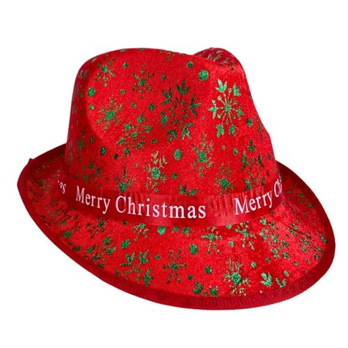 YILEEGOO Weihnachts-Cowgirl-Hüte für Erwachsene, Jazz-Hüte für Urlaub, Cosplay, Kostüme, Partyzubehör, Weihnachtsmannmütze, Kappe (Rot, 8, 30 x 24 x 12 cm) von YILEEGOO