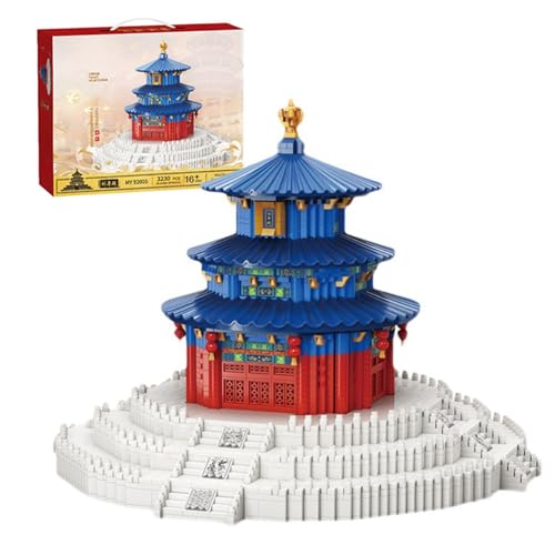 YILETKC Chinesische Mini Architektur-Baustein, 3876 Teile Gebetshalle des Himmelstempels Modular Haus Architektur Spielzeug, Klemmbausteine Haus Modell, Geschenk für Kinder und Erwachsene Architektur von YILETKC