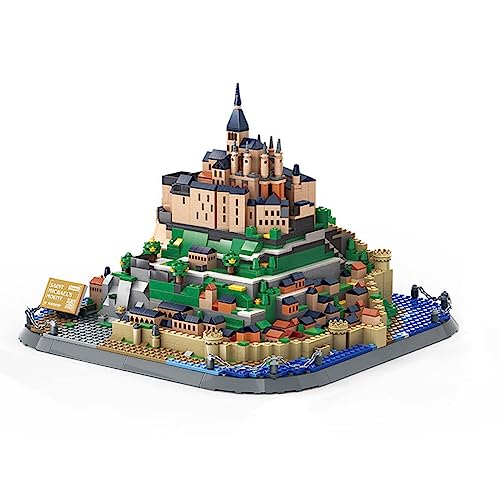 YILETKC Modular Haus Bausteine, 1392 Teile French Mont Saint Michel Architektur Baustein, MOC Klemmbausteine Haus Modell Spielzeug, Geschenk für Kinder und Erwachsene Architektur von YILETKC