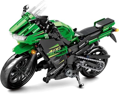 Technik Motorrad Bausteine für Kawasaki Ninja 400, 912 Teile Klemmbausteine Technik Supermotorrad, Technik Rennen Motorrad Konstruktionsspielzeug Kompatibel mit Mainstream Marken von YILETKC