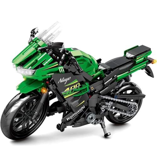 Technik Motorrad Bausteine für Kawasaki Ninja 400, 912 Teile Klemmbausteine Technik Supermotorrad, Technik Rennen Motorrad Konstruktionsspielzeug Kompatibel mit Mainstream Marken von YILETKC