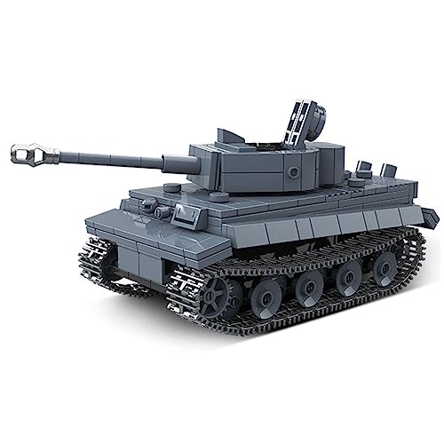 YILETKC Technik Panzer Bausteine, 503 Teile Tiger I Tank Militär Deutscher Panzer Konstruktionsspielzeug, WW2 Armee Klemmbausteine Tank Modellbausatz, Geschenk für Kinder und Erwachsene Technical von YILETKC