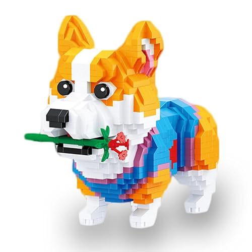 YILETKC Niedliche Hund Mikro Bausteine, 997 Teile Corgi Klemmbausteine Spielzeug Modell, DIY Mini Bausteine Spielzeug, Geschenk für Kinder und Erwachsene Architektur von YILETKC