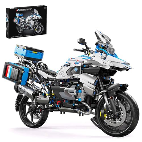 YILETKC Technik Motorrad Bausteine für BMW R1250 GS, 2369 Teile Klemmbausteine Technik Supermotorrad, Technik Rennen Motorrad Konstruktionsspielzeug Geschenk für Kinder und Erwachsene von YILETKC