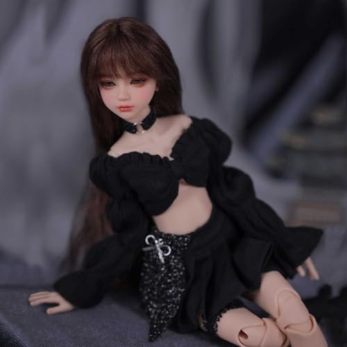 BJD Puppe 1/6 BJD Doll Kugelgelenk DIY Humanoide Handgemacht Puppen Voller Satz Mädchen Spielzeug mit Kleidung Schuhe Perücke Augen Make-up, Weihnachten Geschenk von YIMBFCA