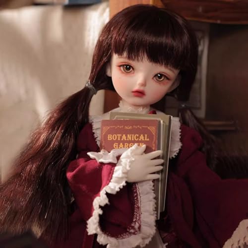 BJD Puppe 1/6 BJD Doll Kugelgelenk DIY Humanoide Handgemacht Puppen Voller Satz Mädchen Spielzeug mit Kleidung Schuhe Perücke Augen Make-up, Weihnachten Geschenk von YIMBFCA