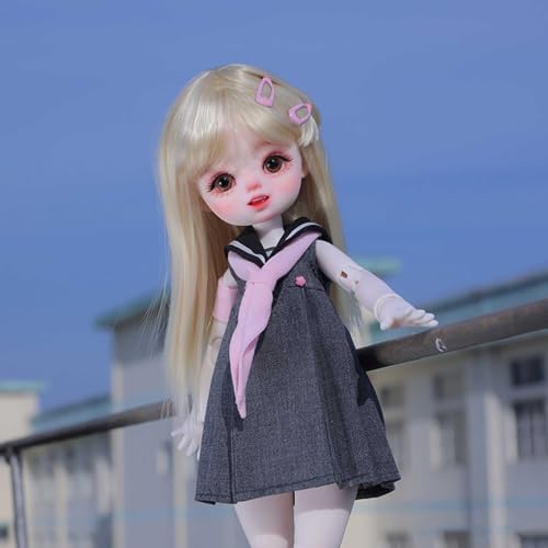 BJD Puppe 1/6 BJD Doll SD Puppen Ball Gelenkpuppe DIY Spielzeuge mit Voller Satz Mädchen Kleidung Schuhe Perücke Augen Kosmetik, Geschenk für Puppenliebhaber von YIMBFCA