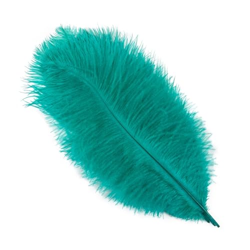 10Pcs 15-50cm Black White Natural Ostrich Feathers for Craft Wedding Center,Ostrich Plumes Table Centerpieces Decoration(Peacock Green,20-25cm) von YIMEIYA