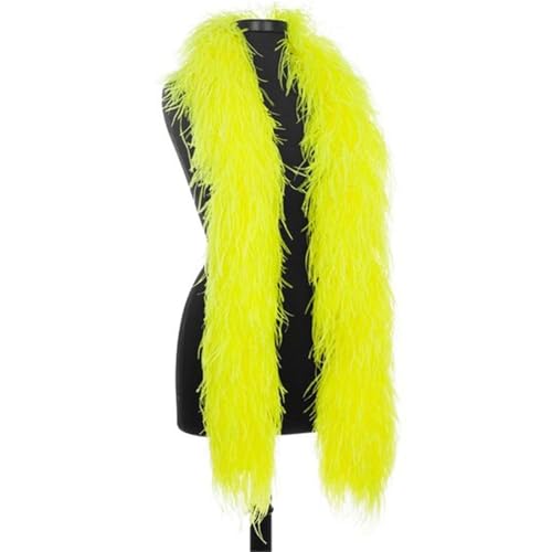 2 Meters 6Ply Ostrich Feathers Boas for Dress Wedding,Plume Shawl for Decoration Carnival Clothes Für Nähen(7) von YIMEIYA