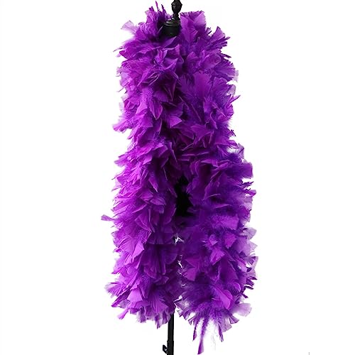 200g/2meter Big Turkey Plume Ribbon Feather Boa Shawl for Wedding Party Dress Sewing Decoration Für Nähen(Purple) von YIMEIYA