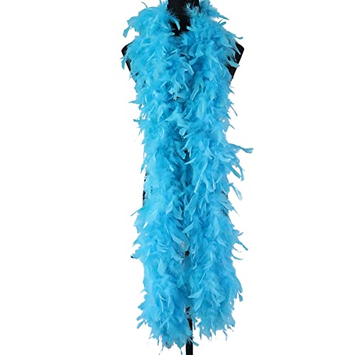 2Meters 90g/120g Turkey Feather Boa Rooster for Craft Dress Decorative Für Nähen(Lake blue,90g) von YIMEIYA