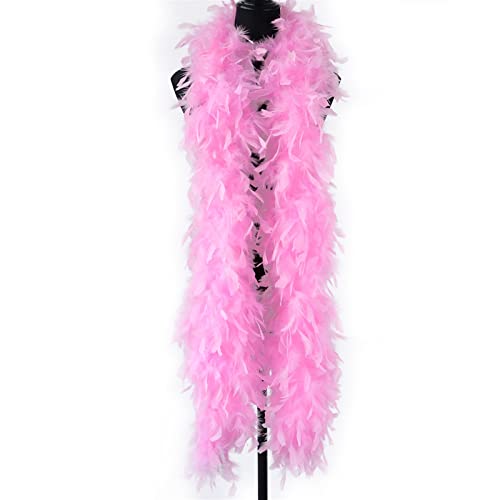 2Meters 90g/120g Turkey Feather Boa Rooster for Craft Dress Decorative Für Nähen(Pink,90g) von YIMEIYA