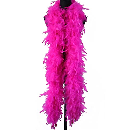 2Meters 90g/120g Turkey Feather Boa Rooster for Craft Dress Decorative Für Nähen(Rose,120g) von YIMEIYA