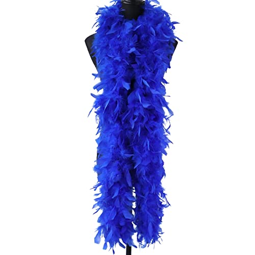 90g Black Turkey Feather Boa for Cosplay Clothing,Fluffy Plume for Crafts Wedding Party Decorative Für Nähen(Royal Blue) von YIMEIYA