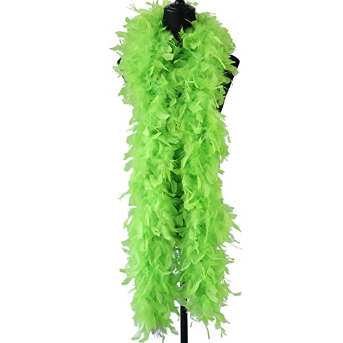 90g Fluffy Turkey Feathers Boa for Shawl Clothes,White Marabou Plumes Ribbon for Wedding Party Decoration Für Nähen(Green) von YIMEIYA