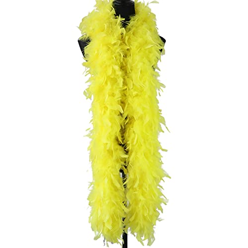 90g Thickness Fulffy Turkey Sofe Feather Boa for Craft Shawl Costume Party Plume Decoration Für Nähen(Yellow) von YIMEIYA