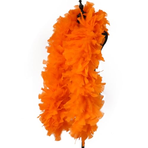 Thick Turkey Fluffy Feathers Boas for Craft DIY Wedding Jewelry Dress Accessories Für Nähen(Orange) von YIMEIYA