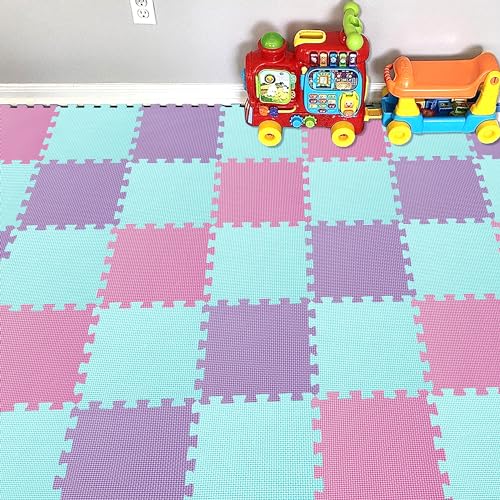 YIMINYUER 25 Teile Puzzlematte Spielmatte Krabbelmatten Spielteppich Schutzmatten Schadstofffrei geruchlos für Baby Kinder R03R08R11G301025 von YIMINYUER