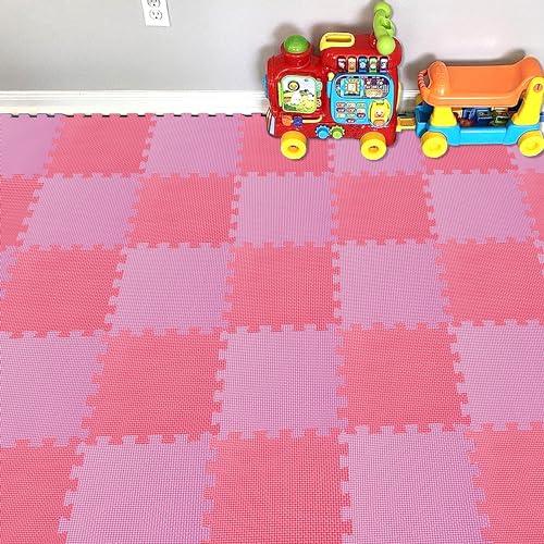 YIMINYUER 25 Teile Puzzlematte Spielmatte Krabbelmatten Spielteppich Schutzmatten Schadstofffrei geruchlos für Baby Kinder R03R09G301025 von YIMINYUER