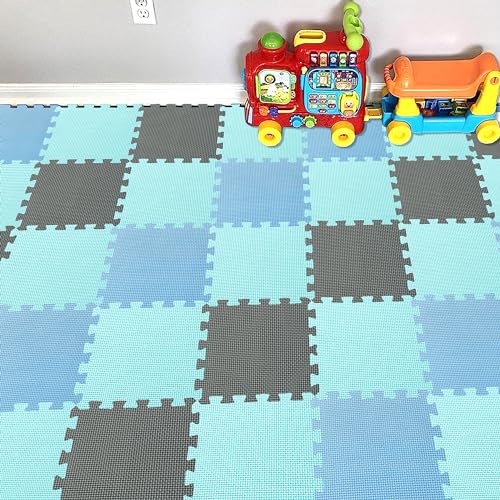 YIMINYUER 25 Teile Puzzlematte Spielmatte Krabbelmatten Spielteppich Schutzmatten Schadstofffrei geruchlos für Baby Kinder R07R08R12G301025 von YIMINYUER