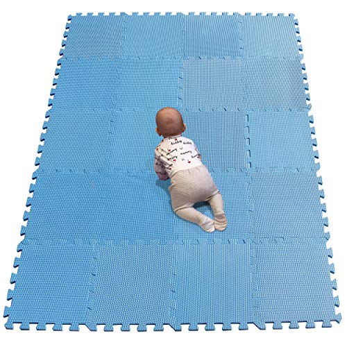 YIMINYUER Puzzlematte | Kälteschutz | abwaschbar | Kinderspielteppich Spielmatte Spielteppich Matte Schaumstoffmatte Kinderteppich Blau R07G301020 von YIMINYUER