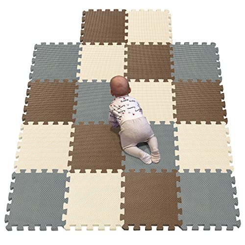 YIMINYUER® 18 Teilige (30cm×30cm×1cm Einzelstück), Puzzlematten Baby, Puzzlematte Spielmatte, Babys Puzzle Matten, Kinder Spielmatten R06R10R12G301018 von YIMINYUER