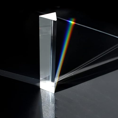 YINGDLEB 1pcs Glass dreieckiges Prisma zum Unterrichten von Lichtspektrum Physik Fotofotografie Physik Optische Instrumente Regenbogenexperiment von YINGDLEB