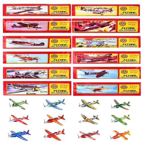 YINZZTRY Gleitflugzeuge Set, Styroporflieger Flugzeuge Modell, Gleitflugzeuge für Kinder, Gleiter Flieger Wurfgleiter, für Schultüte Mitgebsel Überraschung (12 Stück) von YINZZTRY