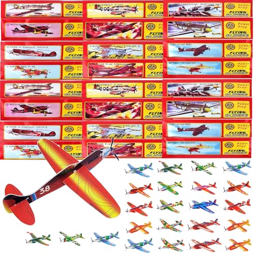 YINZZTRY Gleitflugzeuge Set, Styroporflieger Flugzeuge Modell, Gleitflugzeuge für Kinder, Gleiter Flieger Wurfgleiter, für Schultüte Mitgebsel Überraschung (24 Stück) von YINZZTRY