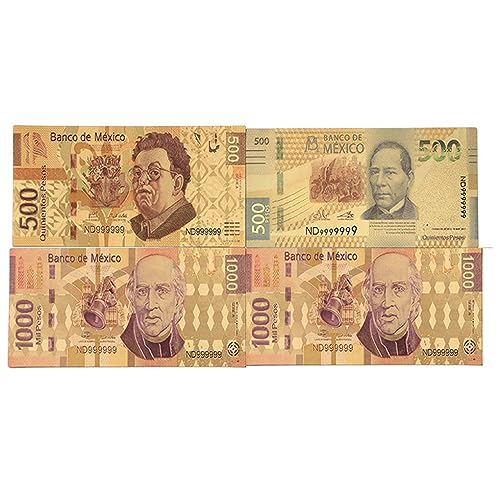 Gold Mexican Bills, 1 500 1000 Gold Plated Bills for Party Bill Album Money Home Decor von YIQILAFADA