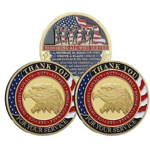 Military Challenge Coin Thank You for Your Service Veteran Coin, Honoring All Who Served Military Appreciation Challenge Coin von YIQILAFADA