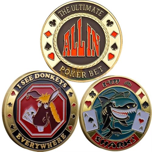 Poker Card Guard Coin Collectibles Table Games Poker - Good Luck, Las Vegas, Poker Accessories, Pot Committed, Shark, Donkeys, Quees, Ace King Lucky Coin von YIQILAFADA