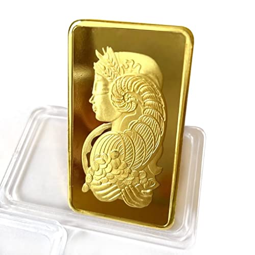 Suisse Lady Fortuna Goldbarren, simulierter vergoldeter Dollar-Goldbarren für Briefbeschwerer, Filmrequisite, Neuheit Geschenk von YIQILAFADA