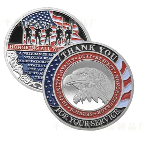 Thank You for Your Service Veteran Coin Challenge Coin, Honoring All Who Served Military Coin von YIQILAFADA