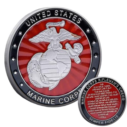 USMC Gebetsmünze - Marine Corps Geschenke für Männer USMC Veteran Coin Herausforderung Münze von YIQILAFADA