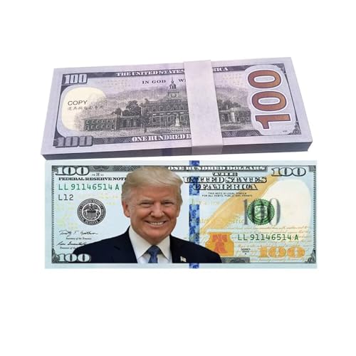 YIQILAFADA 50 Stück Donald Trump Rechnungen, Präsident Donald Trump 100 Dollar Bill$ Vollfarbige Vorder- und Rückseite machen Amerika wieder großartig von YIQILAFADA