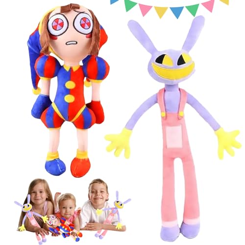 Amazing Digital Circus Plüsch, 2 Stück Digital Circus Plüschtier, Circus Plush Toys, Digital Circus Anime Figuren, Digital Circus Plüschpuppe, Digital Circus Kuscheltier, für Jungen und Mädchen von YISKY